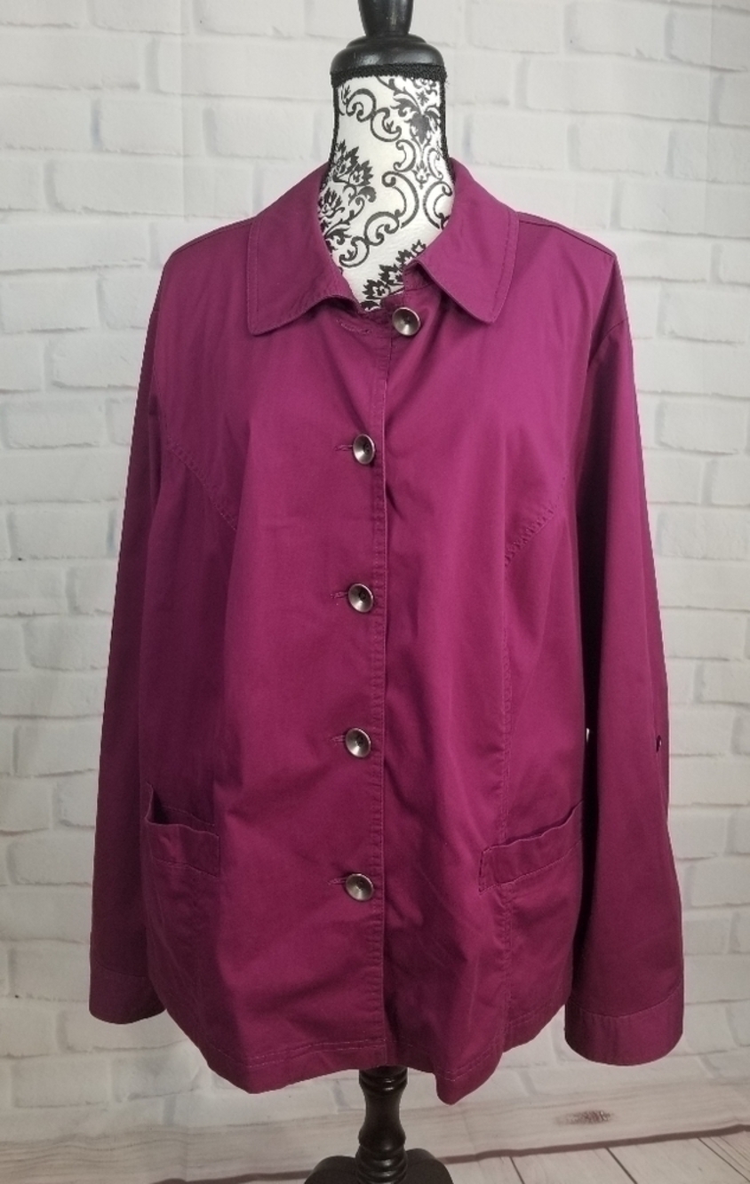 Charter Club plus size 3x stretch jacket pockets button front
